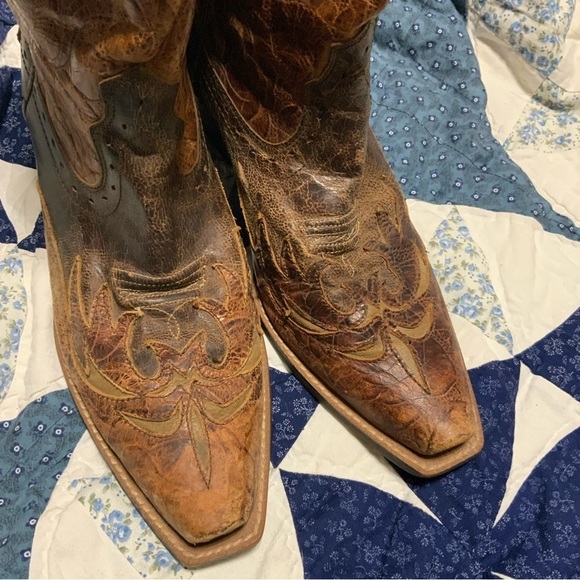 Ariat Dahlia Brown Leather Cowboy Boots - Picture 4 of 10